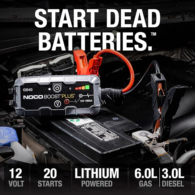 NOCO Boost GB40: 1000A UltraSafe Jump Starter - 12V Lithium Battery Booster Pack, Portable Jump Box, Power Bank & Jumper