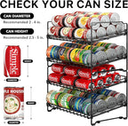 Simple Houseware 2 Tier Stackable Can Rack, Black, 2 Pack