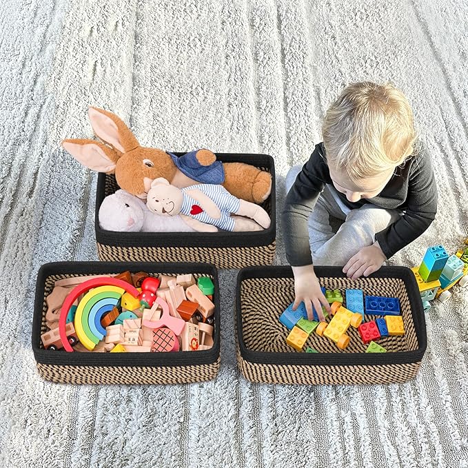 Goodpick Storage Baskets, Shelf Baskets for Organizing Dog Toy Basket Closet Organizer Bins Nursery Woven Basket for Storage 