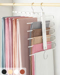MORALVE Pants Hangers Space Saving - 4 Pack European Beechwood Scarf and Jean Hangers - Closet Organizer and Space Saver Pant
