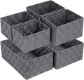 Posprica Woven Storage Baskets for Organizing 6 Pack, Large&Small Storage Cube Bins Set for Bathroom, Storage Boxes Container
