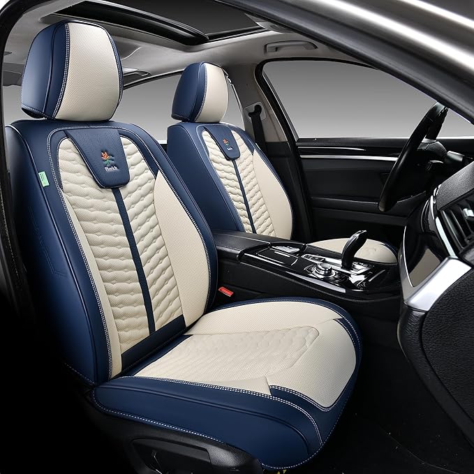 FLORICH Front Seat Covers, Leather Seat Covers, Universal Car Seat Covers 2PCS, Waterproof Car Seat Protector, Driver Seat Co