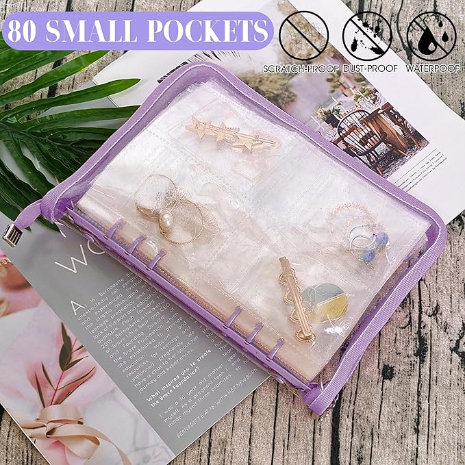 Earring Organizer Case Travel Jewelry Organizer Transparent Jewelry Storage Book for Necklace Bracelet Ring Holder with Small
