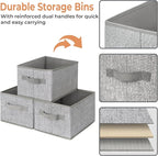 GRANNY SAYS Small Closet Storage Bins for Shelves, Storage Basket with Handles, Collapsible Storage Boxes, Decorative Organiz