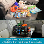High Road CarHop Car Organizer for Kids and Passenger Seat Organizer for Adults - Road Trip Cooler with Car Cup Holder Tray and 6 Organization and Storage Pockets