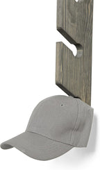 MyGift 2 Pcs Wooden Hat Rack Wall Mounted, Baseball Caps Holder Hanger, Vetical Hat Organizer, 30 Inch, 6x2 Slots, Vintage Gr