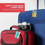 R. Nichols Landscapes Luggage Tag Set - Sturdy Waterproof Plastic Travel Labels for Baggage, Suitcases, Backpacks, and Diaper