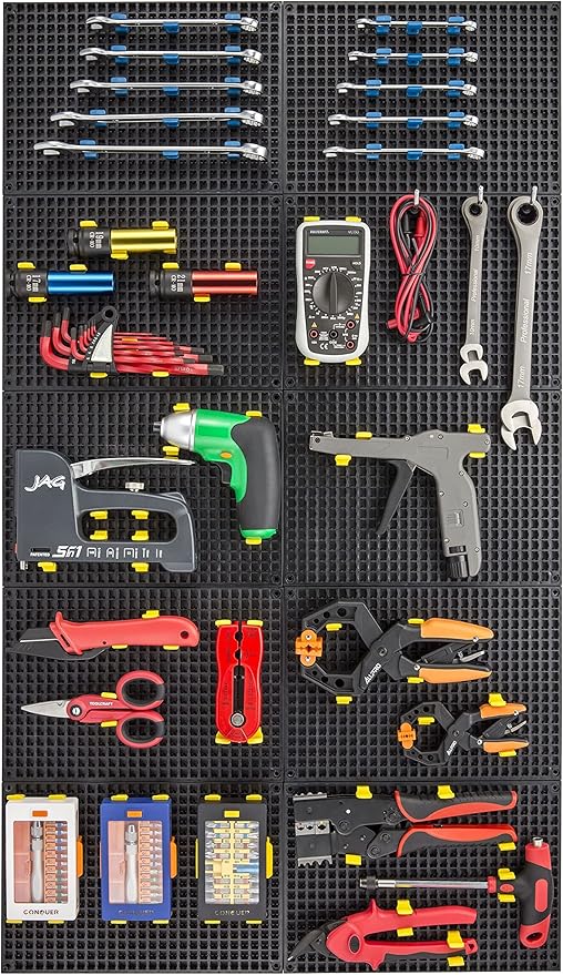 FREE ZONE 68-Piece Large Pegboard Tools Organizer Set, (Black) Tool Box and Storage, Tool Box Drawer Organizer for Tool Chest
