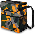 Cute Car Trash Can with Lid – Multipurpose Collapsible Trash Bin for Car, Leak-Proof Organizer, Waterproof Garbage Can with Storage Pockets & Adjustable Straps, 2 Gallons (Camo Orange)