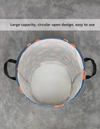 QUEENLALA Large Storage Basket,Laundry Hamper/Bathroom/Home Decor/Collapsible Round Storage Bin,Boys and Girls Hamper/Boxes/C