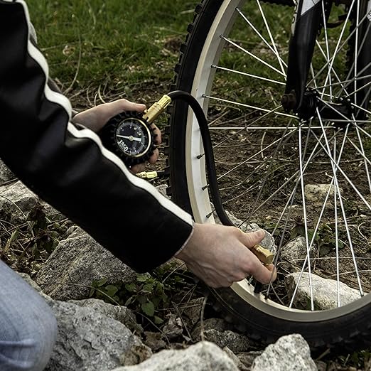 JACO BikePro Bike Tire Pressure Gauge - 160 PSI (Road Bike & BMX Series) | Presta + Schrader Air Chucks