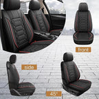 Leather Car Seat Covers Front Pair, Waterproof Faux Leather Seat Covers for Cars, Non-Slip Car Interior Covers Universal Fit 