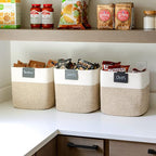 NaturalCozy Storage Cubes 11 Inch Cotton Rope Woven Baskets for Organizing, 3-Pack | Cube Bin Square Shelves Organizer, Class