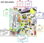 Peg Board Hooks for Hanging Tools Assortment – Tool Organization Accessories Kit – Organizer Set of 1 inch, 2 inch, 4 inch L 