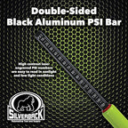 Silverback Hi-Visibility Green Dual Foot Commercial Truck Tire Pressure Gauge, Recalibratable. Heavy Duty Stick Gauge with Black Metal Bar, Range 10-150 PSI in 2 PSI Increments.