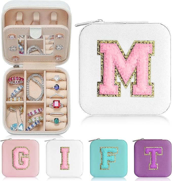 Parima Gifts for Mom - Birthday Gift for Women Mom, Travel Jewelry Case, Initial Jewelry Boxes, Travel Gifts for Women Girl, 