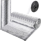 Frienda Rv Window Reflective Insulation Roll 23.6inch*15ft Double Aluminum Foil Heat Bubble Thermal Window Shade Door Cover Blackout for Garage Roof Travel Camper Skylight Shield