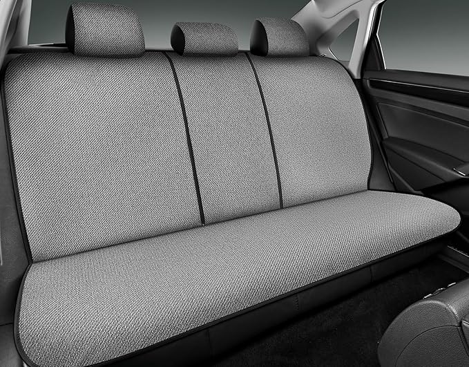 Road Comforts Full Set Car Seat Covers Front Rear Seat Cover Low Back, Flax Seat Protector, Airbag Compatible, Universal Fits