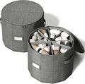 Vailando Shoe Organizer for Closet - Cylindrical Shoe Storage Organizer with Adjustable Dividers for Closet, Foldable Shoe St