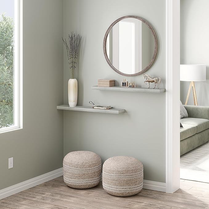 Ballucci Floating Shelves, 36" Wood Wall Shelf Set of 2, with Invisible Brackets for Bathroom, Living Room, Bedroom, Kitchen,