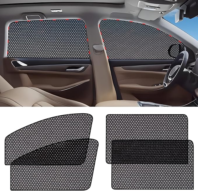 ZATOOTO Car Window Shades, Car Window Covers Baby Breathable Mesh UV Heat Protection Universal Fit for Most Vehicles Easy Magnetic Installation Perfect for Camping Travel Napping