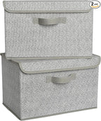 GRANNY SAYS Closet Storage Bins, Storage Boxes with Lids, Clothes Organizing Bins, Lidded Baskets for Toys, Clothing, Gray, E