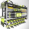 Large Power Tool Organizer Wall Mount, Garage Storage Cordless Tool Organizer with Screwdriver Holder, Heavy Duty Metal Stora