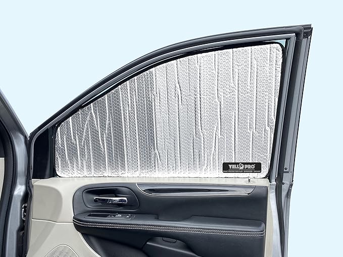 YelloPro Side Window Front Seat Sunshade (Set of 2) Custom Fit for 2005 2006 2007 2008 2009 2010 2011 2012 2013 2014 2015 Toyota Tacoma, 2Dr 2 Door Access Cab 4Dr 4 Door Double Cab