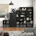 Homes: Inside + Out Apexa 3-Tier Cube Storage Organizer Shelves, Stackable Wood Bookcase Fits Cubby Bins for Organization, Do