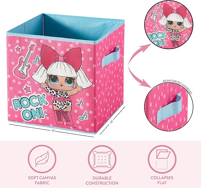 LOL Surprise Set of 2 Durable Storage Cubes with Handles