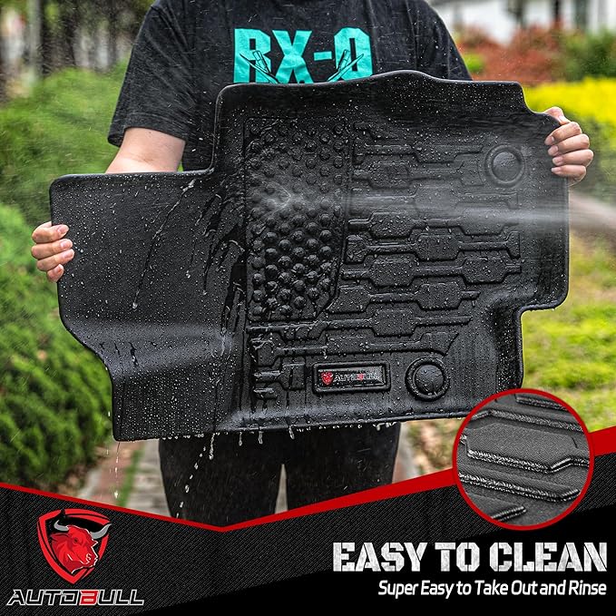 Floor Mats Compatible with 2023 2024 2025 2026 Chevy Colorado/GMC Canyon Crew Cab, All Weather TPE Floor Liners, Custom Fit Car mats, 1st & 2nd Row, Black