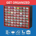 Akro-Mils 64-Drawer Plastic Drawer Storage Cabinet for Garage Organization, Bead Organizer, Building Bricks Storage, Teacher 