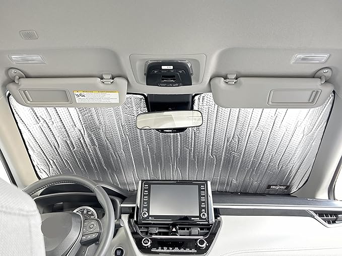 YelloPro Custom Fit Reflective Front Windshield Sunshade for 2004 2005 2006 2007 2008 2009 2010 Toyota Sienna Minivan, Sun Protection UV Reflector Accessories [Made in USA]