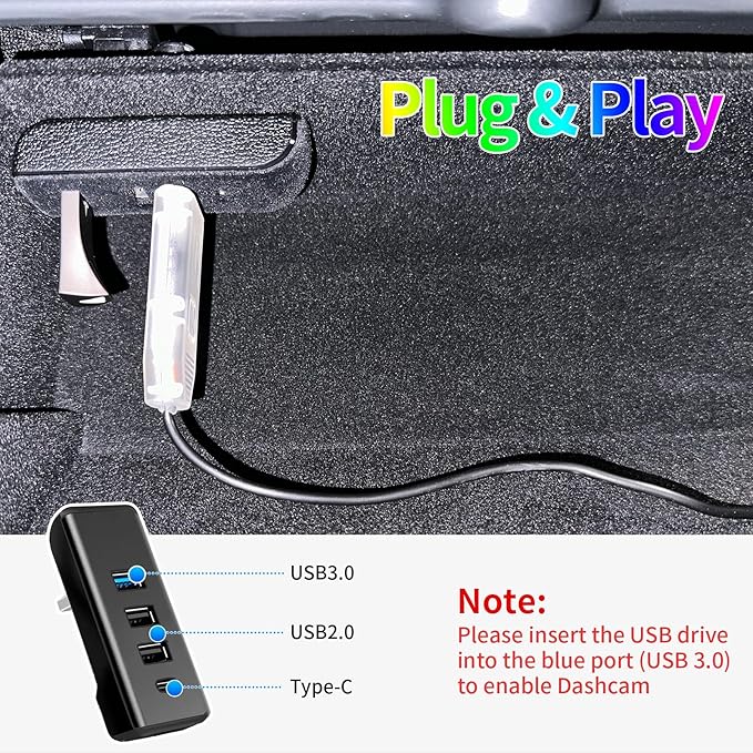 2025-2021 Tesla Model 3/Y Interior Neon Lights for Dashboard, RGBIC Color Changing LED Strip Lights with App & Remote Control & USB Hub(Not Fit for Model 3 Highland & Model Y Juniper)