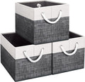 Fab totes Storage Bins [3-Pack], Foldable Storage Baskets for Organizing Toys, Books, Shelves, Closet, Large Storage Box with