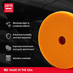 Griot's Garage Orange Foam Correcting Pads for Car Polishing and Detailing, Removes Light to Moderate Paint Defects, Durable, Machine-Washable, 10516, 5.5", Set of 2
