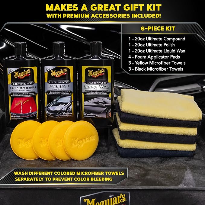 Meguiar's Ultimate 3 Step Paint Care Kit, Car Detailing and Polishing Kit