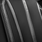 CAR PASS Nappa Leather Car Seat Covers Full Set & Carbon Fiber, Waterproof and Durable All Weather Protector, Universal Fit f