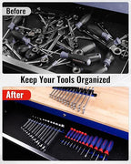 WORKPRO 3-Pack Magnetic Screwdriver Organizer and Wrench Organizer Set, Aluminum Rail Magnetic Tool Organizers, Tool Holder, 