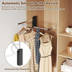 Pull Down Closet Rod, 60 lbs Load Capacity Adjustable 26-35 Inches Stainless Steel Soft-Close Wardrobe Lift with Two-way Buff