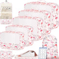 BAGAIL 9 Set Packing Cubes with Packing List Luggage Packing Organizers for Travel Accessories (Flamingo)