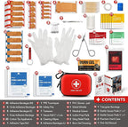 Mini First Aid Kit, 100 Pieces Water-Resistant Hard Shell Small Case - Perfect for Travel, Outdoor, Home, Office, Camping, Hi