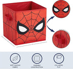 Idea Nuova Marvel Spiderman Collapsible Storage Cubes, Set of 2, 10"x10",Spiderman/Red