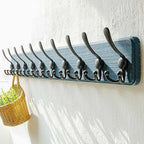 Dseap Coat Rack Wall - Heavy-Duty 38-1/4" Long, with Reinforced 10 Custom Tri-Hooks, Solid Wood Wall Hanger for Coats Hat Jac