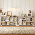 IRONCK 8 Cube Storage Organizer, Farmhouse Cube Bookshelf with Storage, Cube Shelf Organizer for Bedroom, Living Room and Hom