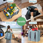 VENO 2-4 Pack Reusable Grocery shopping Bags, Medium Tote Bag w/Handle Hard Bottom, Heavy Duty, Foldable Carrier