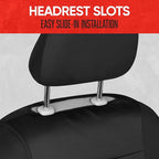 Motor Trend Black Cloth Car Seat Covers for Front Seats – Premium Automotive Bucket Seat Covers, Made for Vehicles with Remov