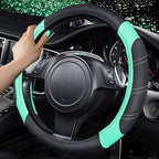 CAR PASS Line Rider Microfiber Leather Sporty Steering Wheel Cover Universal Fits for 95% Truck,SUV,Cars, 14.5-15 inch Anti-S