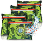 Gun Safe Dehumidifier Camouflage - Rechargeable Desiccant Dehumidifier Bags - Reusable & Absorbs Moisture & Humidity - 4x Pac