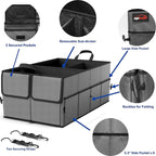 EPAuto Foldable Car Trunk Organizer for SUV, 3-Compartment with Removable Divider, Dark Gray
